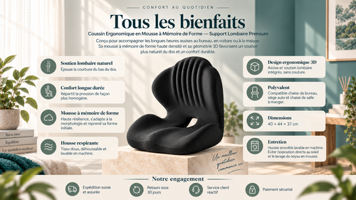 ErgoLomb™ - Coussin ergonomique lombaire