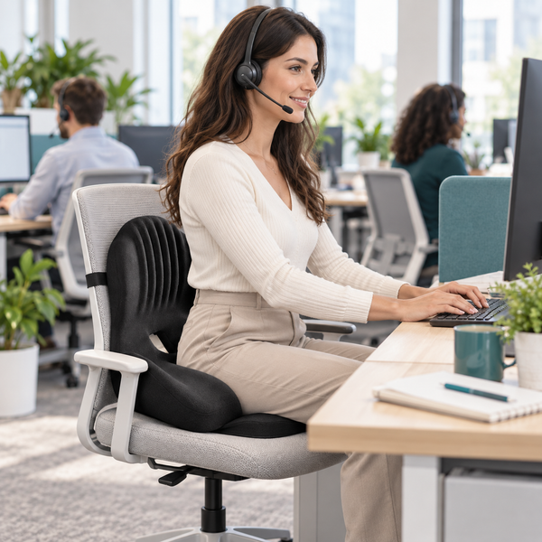 ErgoLomb utilisé pendant une longue journée assise
